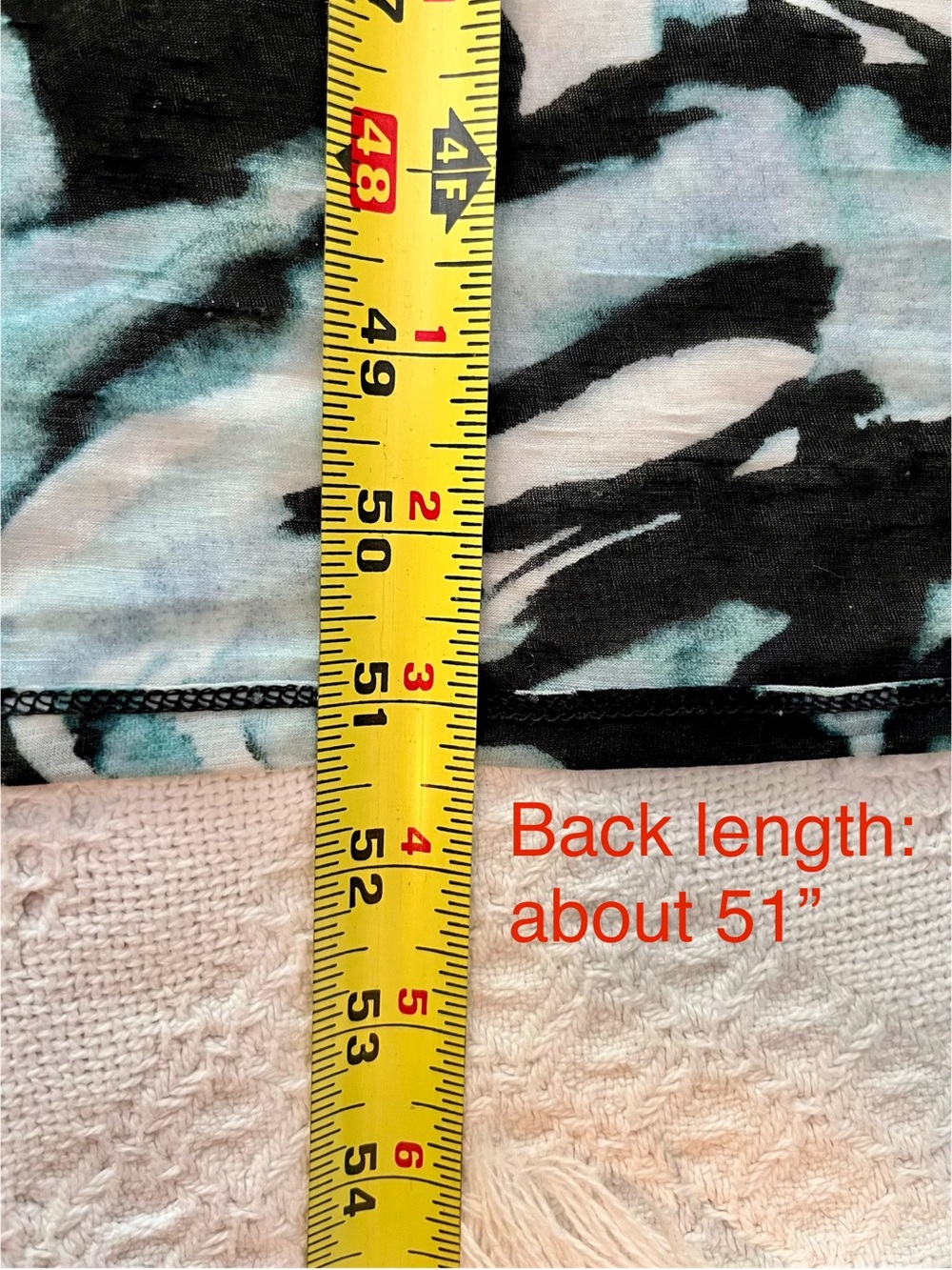Vera Wang Black & Pale Blue Abstract High-Low Maxi Dress with V-Neck & Cutout - Picture 10 of 10